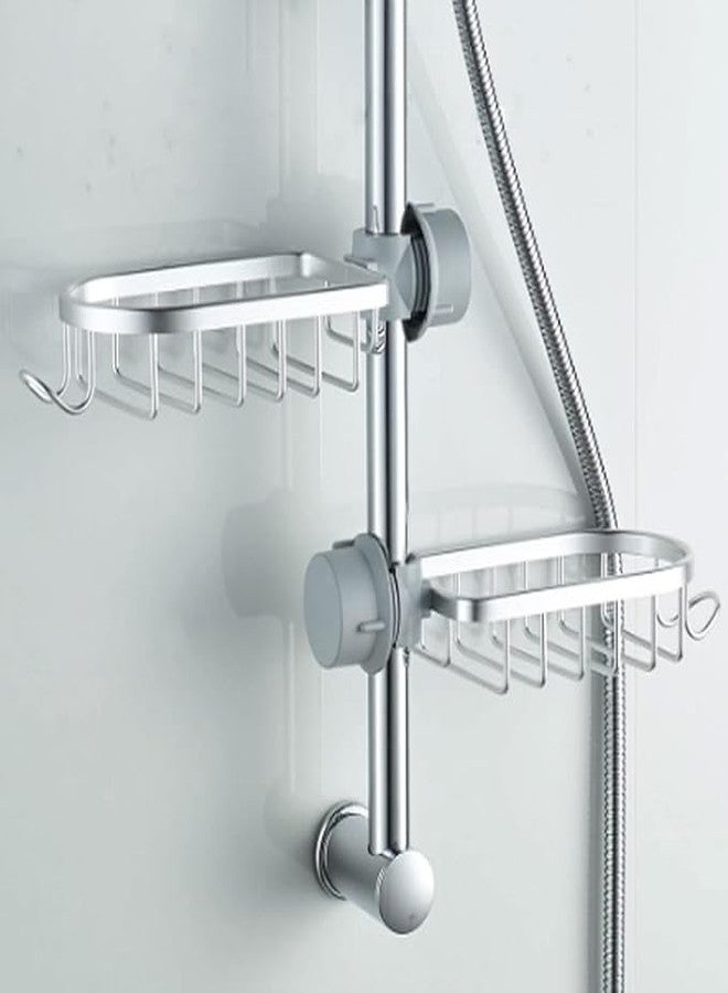 LEVGRY Faucet Storage Rack, Sponge Holder Over Faucet, Adjustable Hanging Sponge Holder for Kitchen Sink, Hanging Drain Basket Holder Organizer Bathroom Accessory, Soap Holder for Sink Tap (Silver) - Image 5